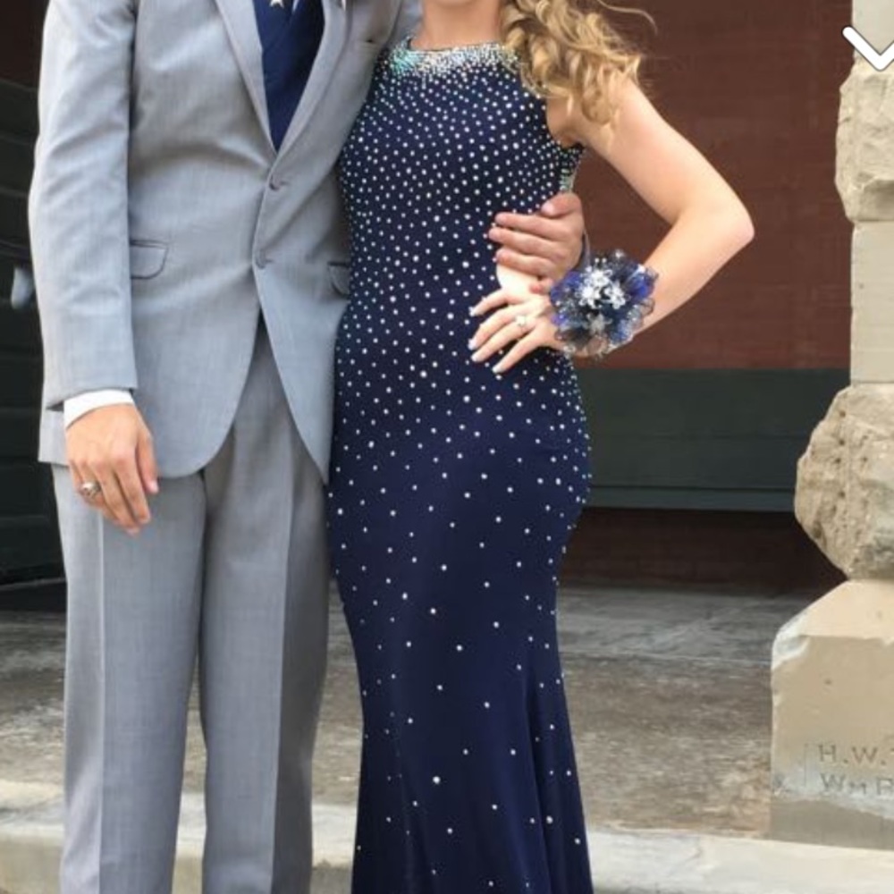Navy blue prom dress